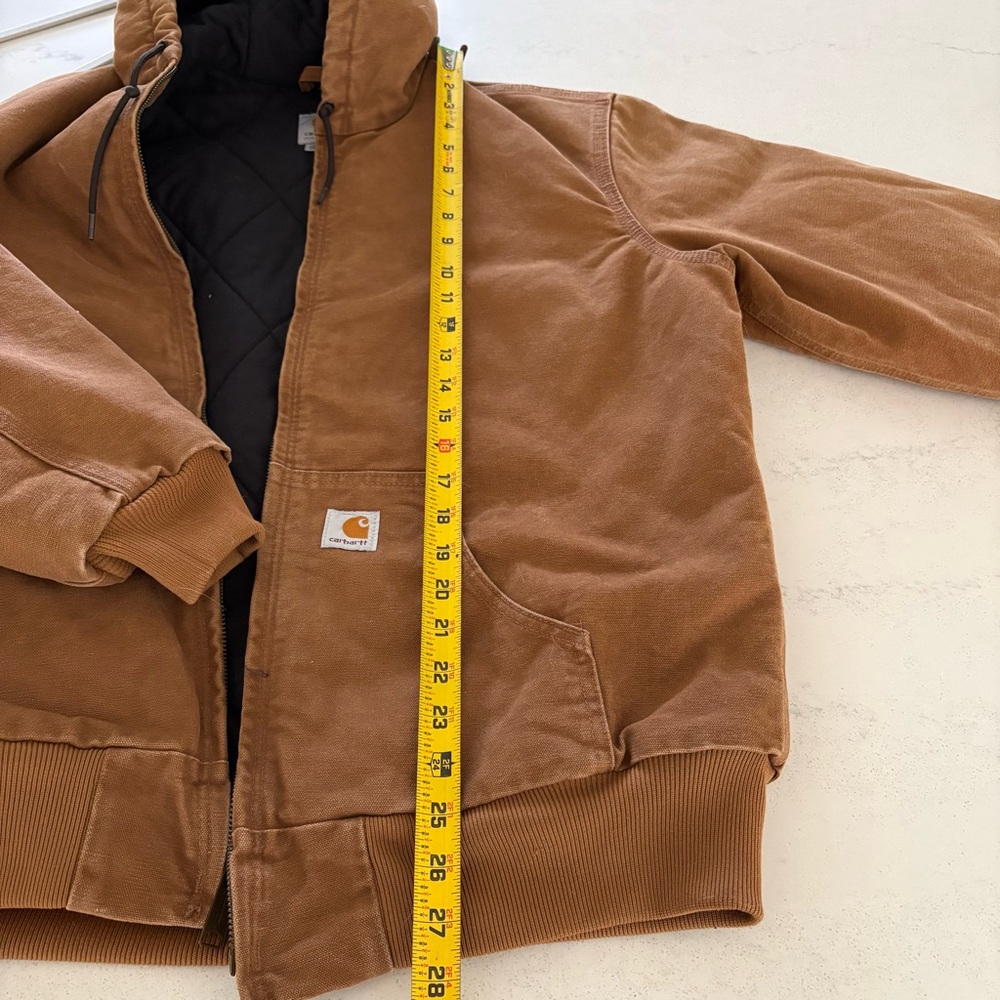 Vintage Carhartt Women's WJ130 211 Large 12/14 Brown Duck Hooded Fleece Full Zip - Picture 8 of 13